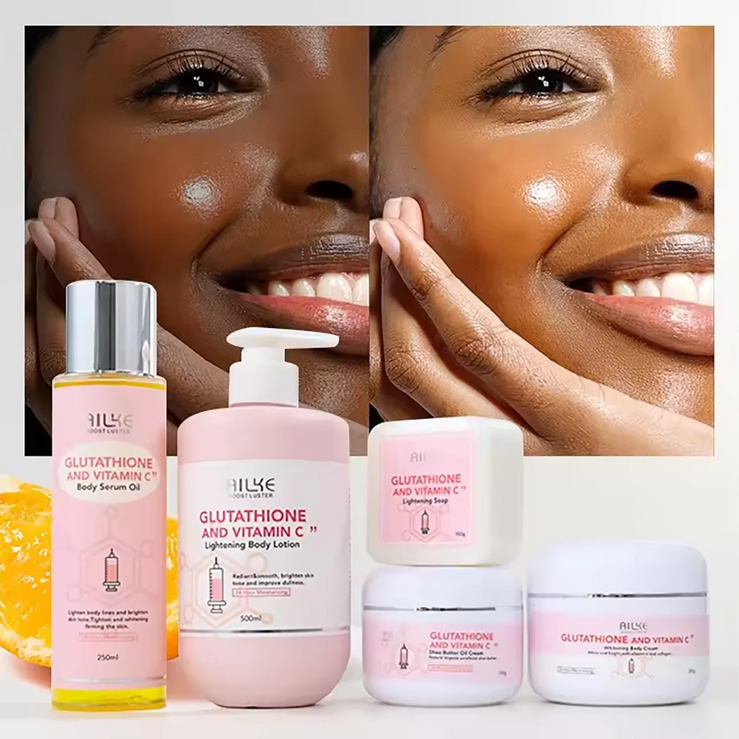 AILKE Whitening Skin Care Kit With Vitamin C And Glutathione
