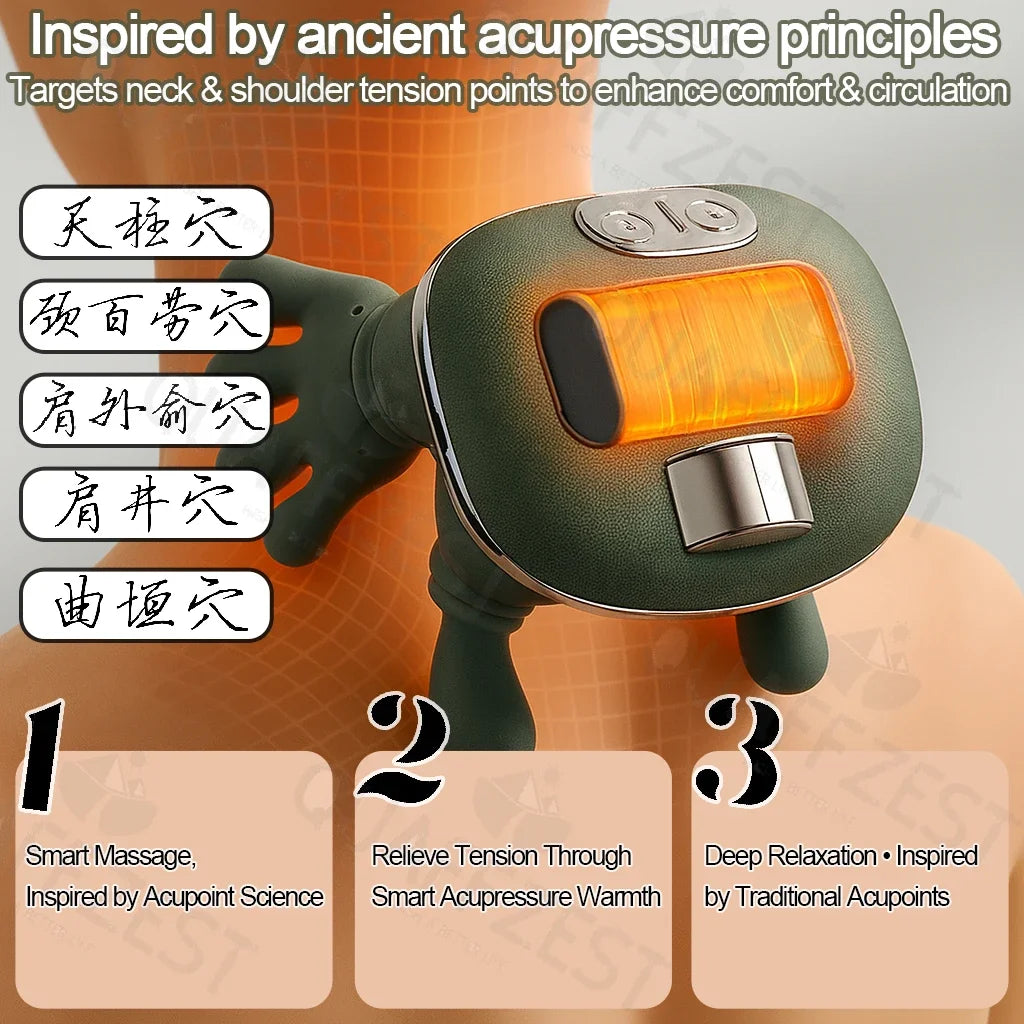 FODRK Bionic Finger Neck And Shoulder Massager With Wireless Kneading