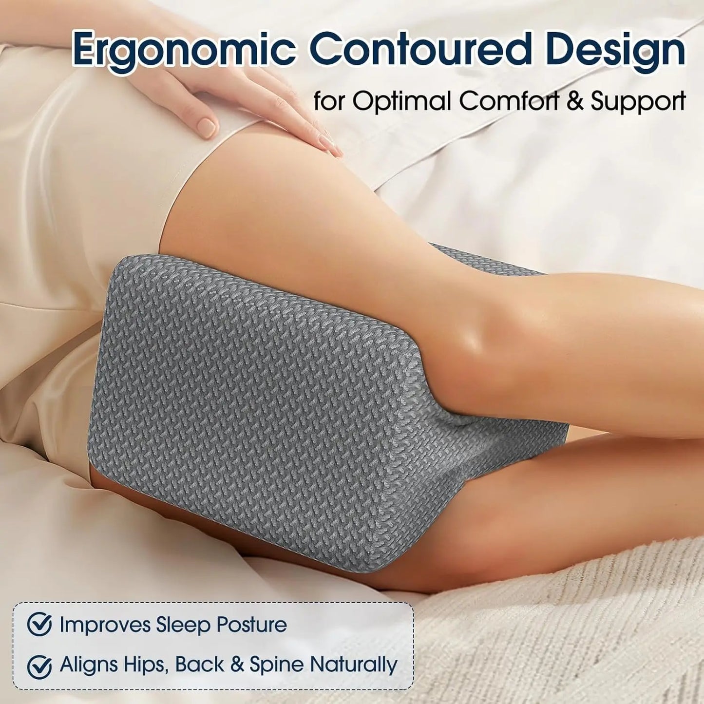 Memory Foam Knee Pillow For Side Sleepers Elevation And Blood Circulation