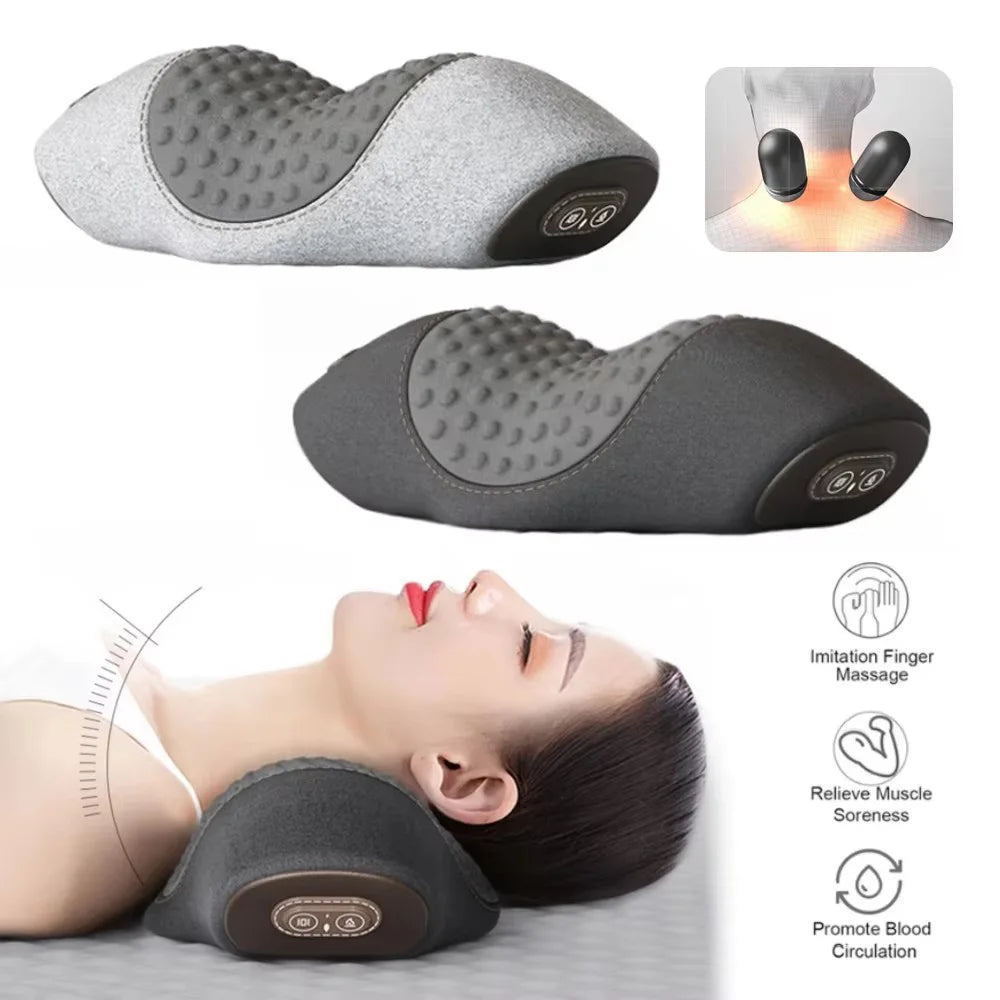 Neck Massage Pillow With Heating Vibration For Cervical Spine Care
