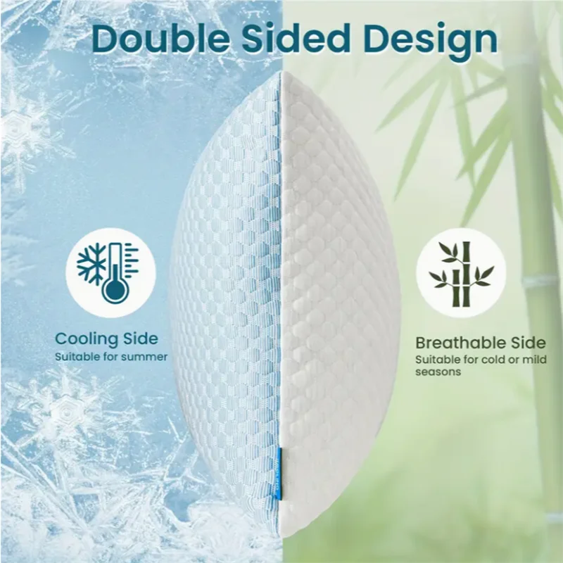 Cooling Breathable Tofu Pillow With 3D Massage Neck Support