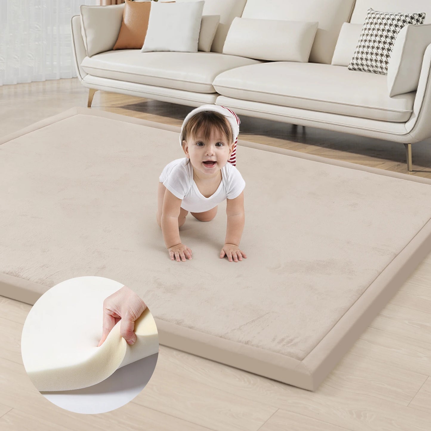 Huloo Sleep Memory Foam Playmat Rug For Living Room