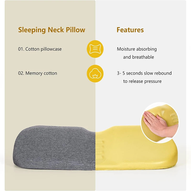 Cervical Memory Foam Contour Pillow For Side Sleepers And Orthopedic Support