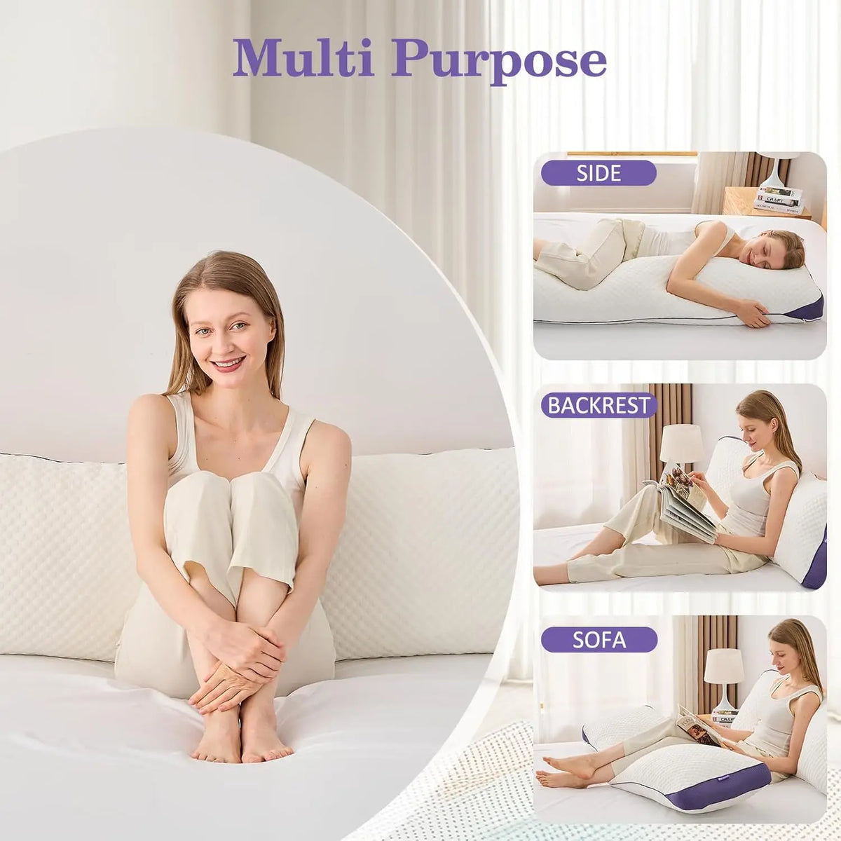 Adjustable Cooling Memory Foam Body Pillow With Washable Cover