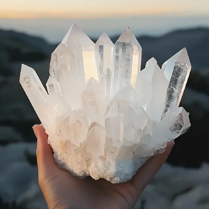 CrystalHola Spiritual Clear Quartz Cluster Healing Crystal