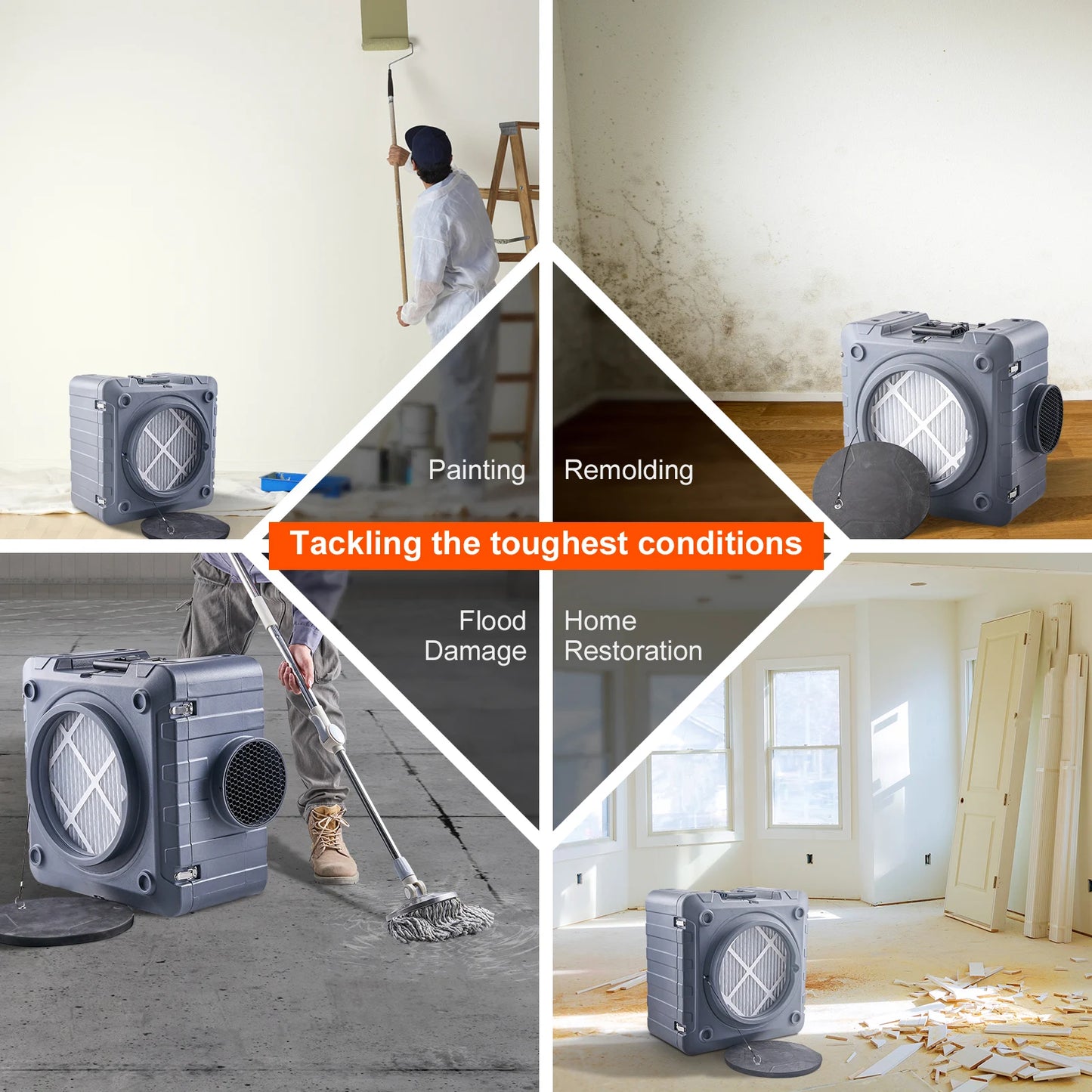 SucceBuy Stackable Air Scrubber With 3-Stage Filtration MERV10 HEPA