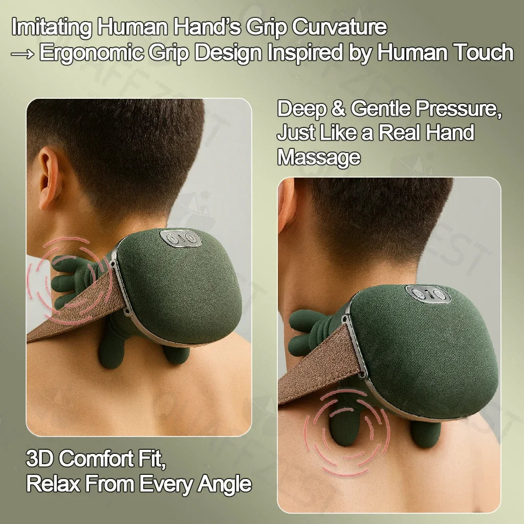 FODRK Bionic Finger Neck And Shoulder Massager With Wireless Kneading