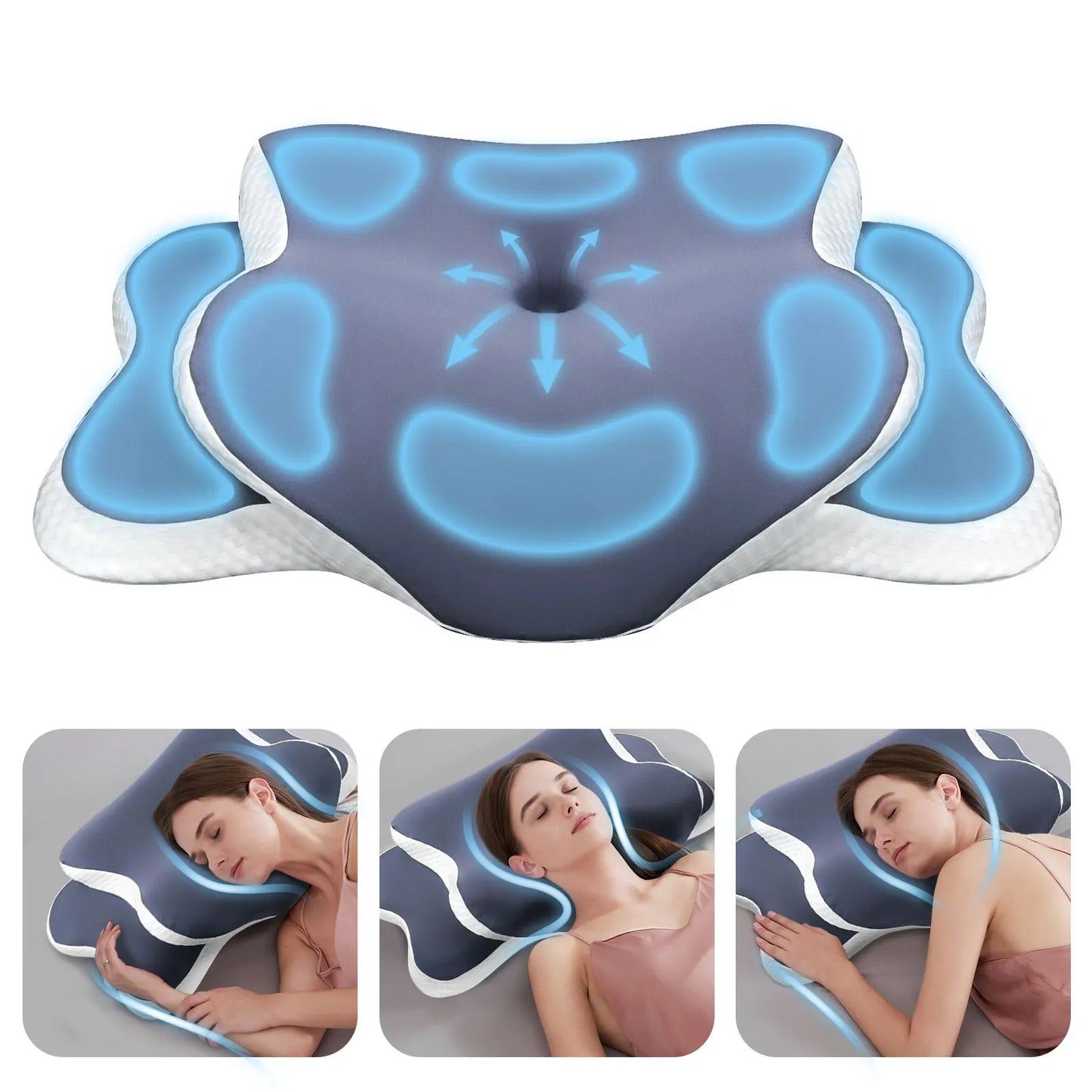 Memory Foam Cervical Pillow For Neck Pain Relief Orthopedic Support