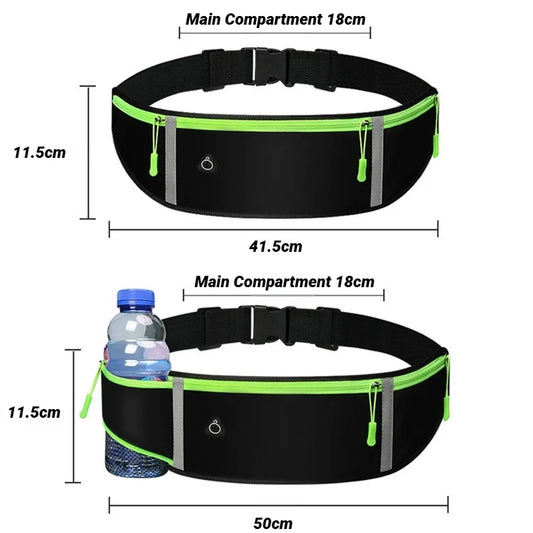 Outdoor Running Waist Bag With Three Waterproof Pockets For Phone