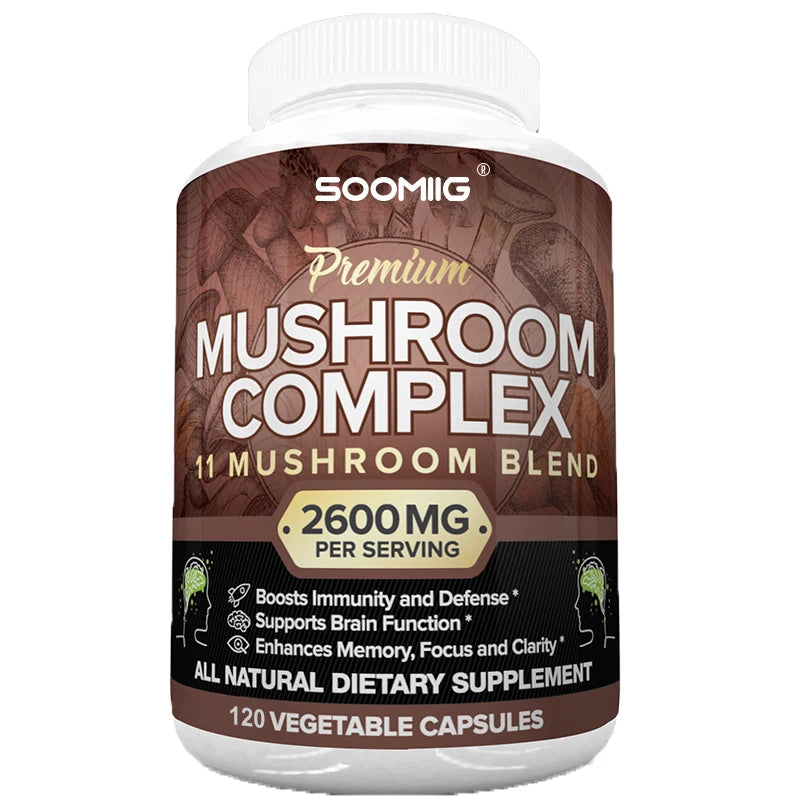 Kenofor Charge Mushroom Complex Supplement For Memory Brain Immune Support