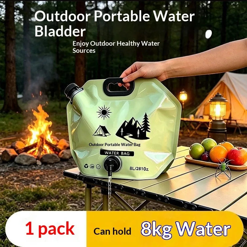 Foldable Outdoor Water Storage Bag With Leakproof Tap Spout