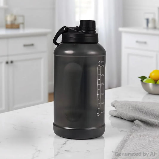 Mainstays Water Bottle With 2-in-1 Straw Lid Reusable Plastic