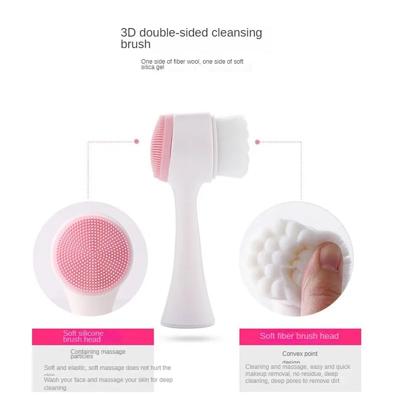 Silicone Facial Brush Double Sided Cleanser For Exfoliation And Pore Care