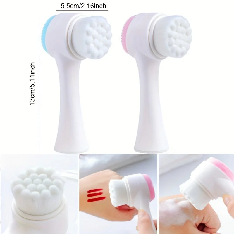 Silicone Facial Brush Double Sided Cleanser For Exfoliation And Pore Care