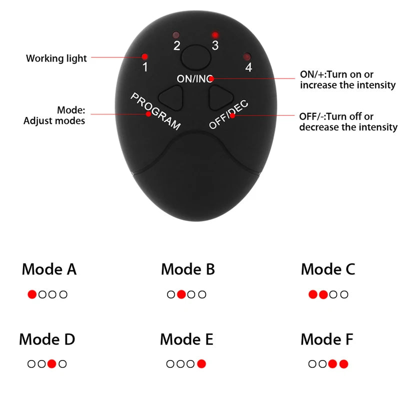 EIENACOCO Wireless Electric Muscle Stimulator EMS Abdominal Hip Trainer Massager