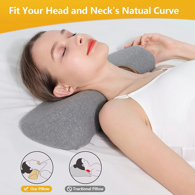 Cervical Memory Foam Contour Pillow For Side Sleepers And Orthopedic Support