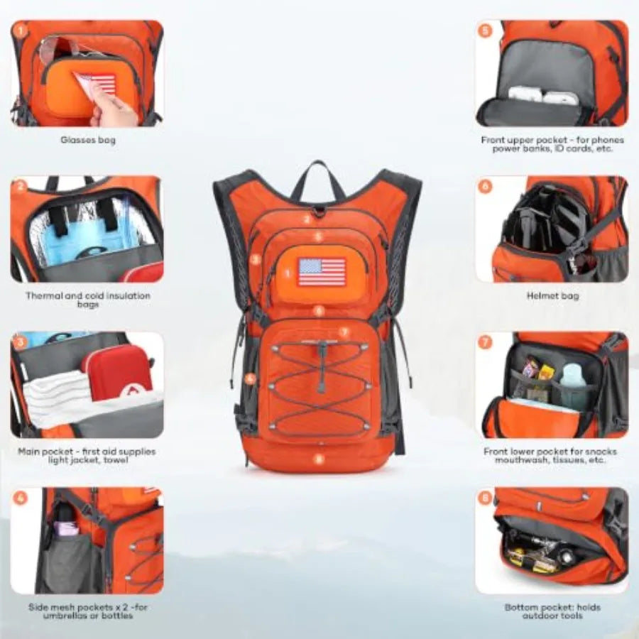 Hydration Hiking Backpack With 2L 3L Water Bladder Bite Valve