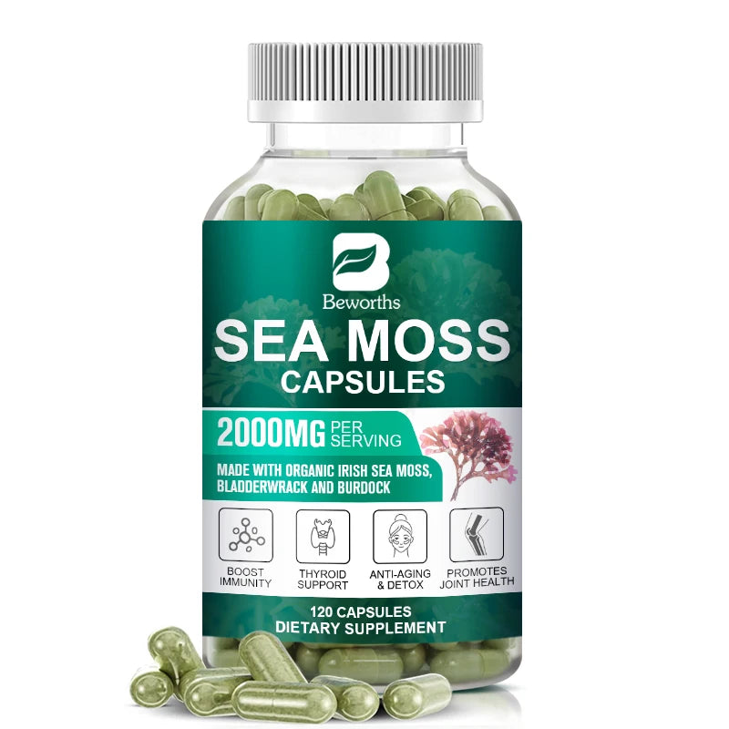Beworths Organic Sea Moss Pill For Immune Support And Thyroid Health