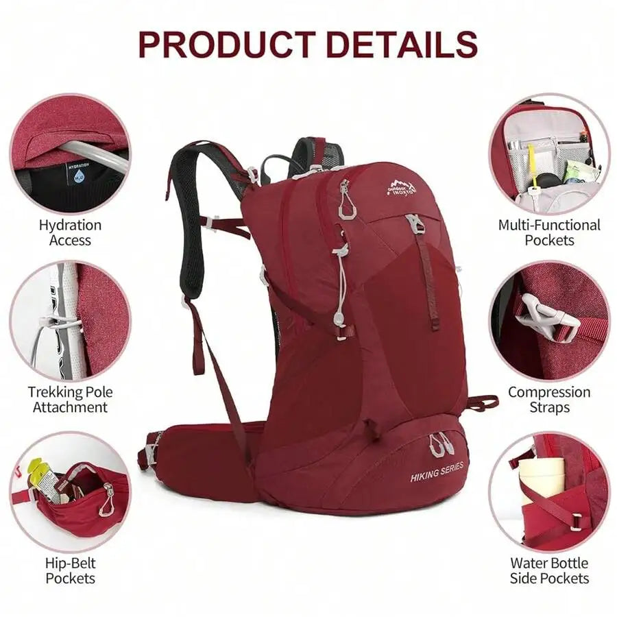 Waterproof Daypack With 3L Hydration Bladder And Rain Cover