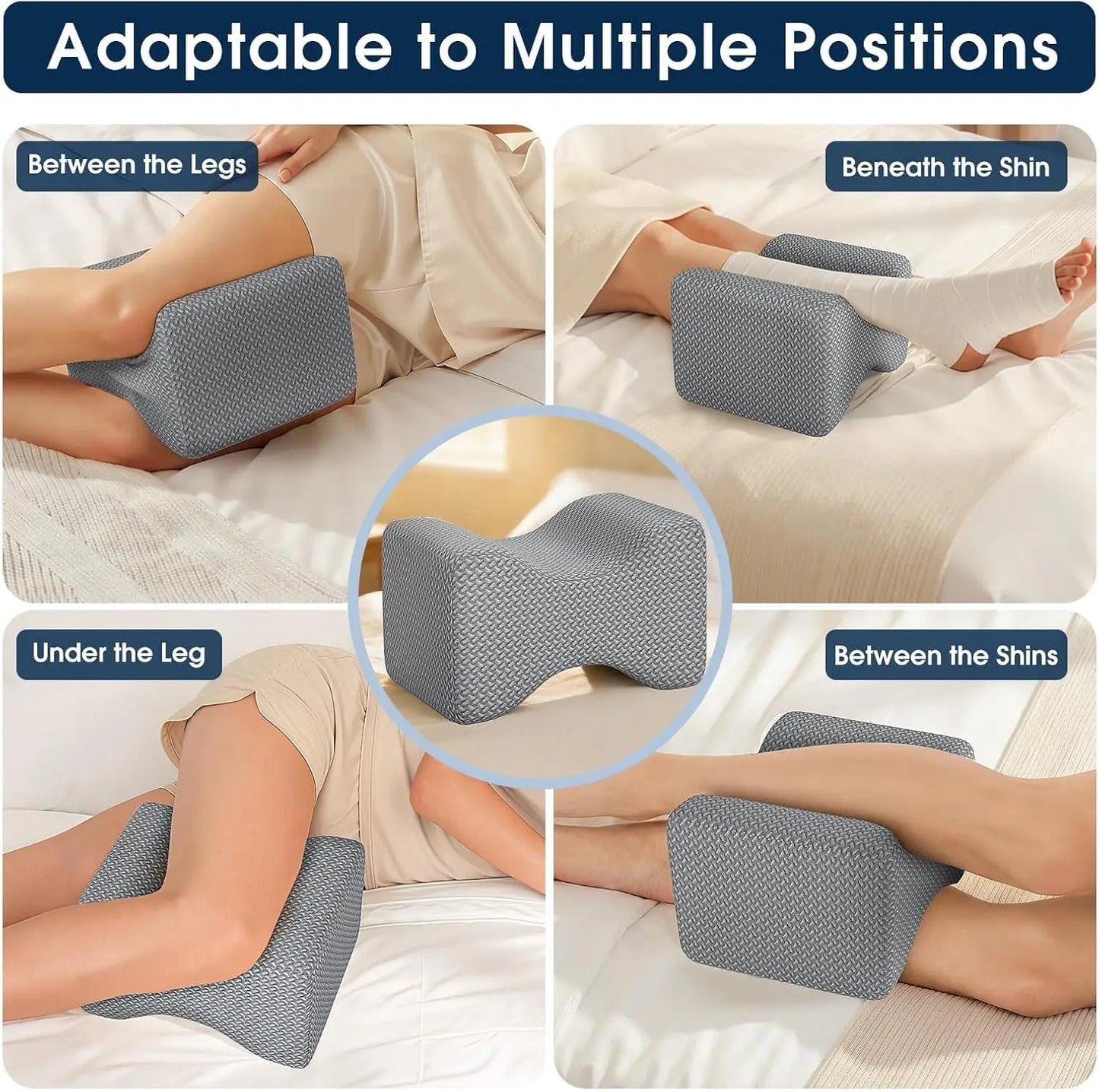 Memory Foam Knee Pillow For Side Sleepers Elevation And Blood Circulation