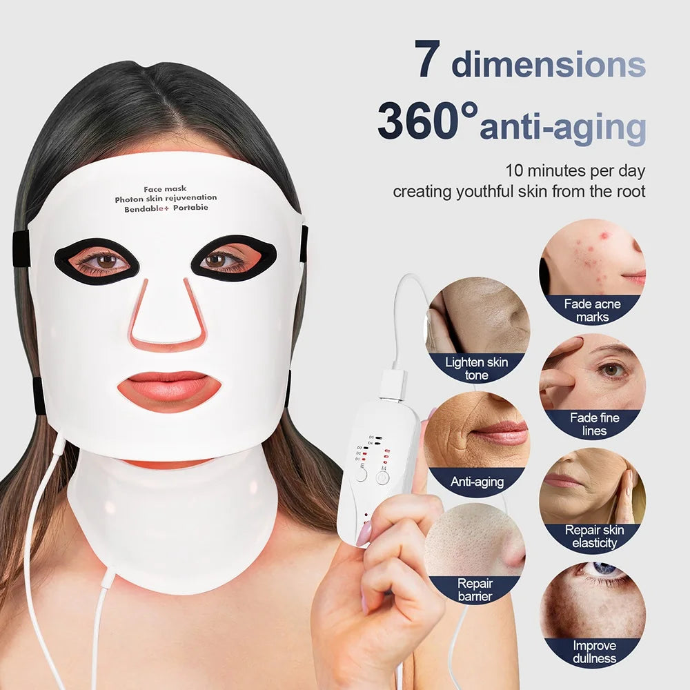 Foreverlily Silicone LED Mask for Face and Neck Therapy