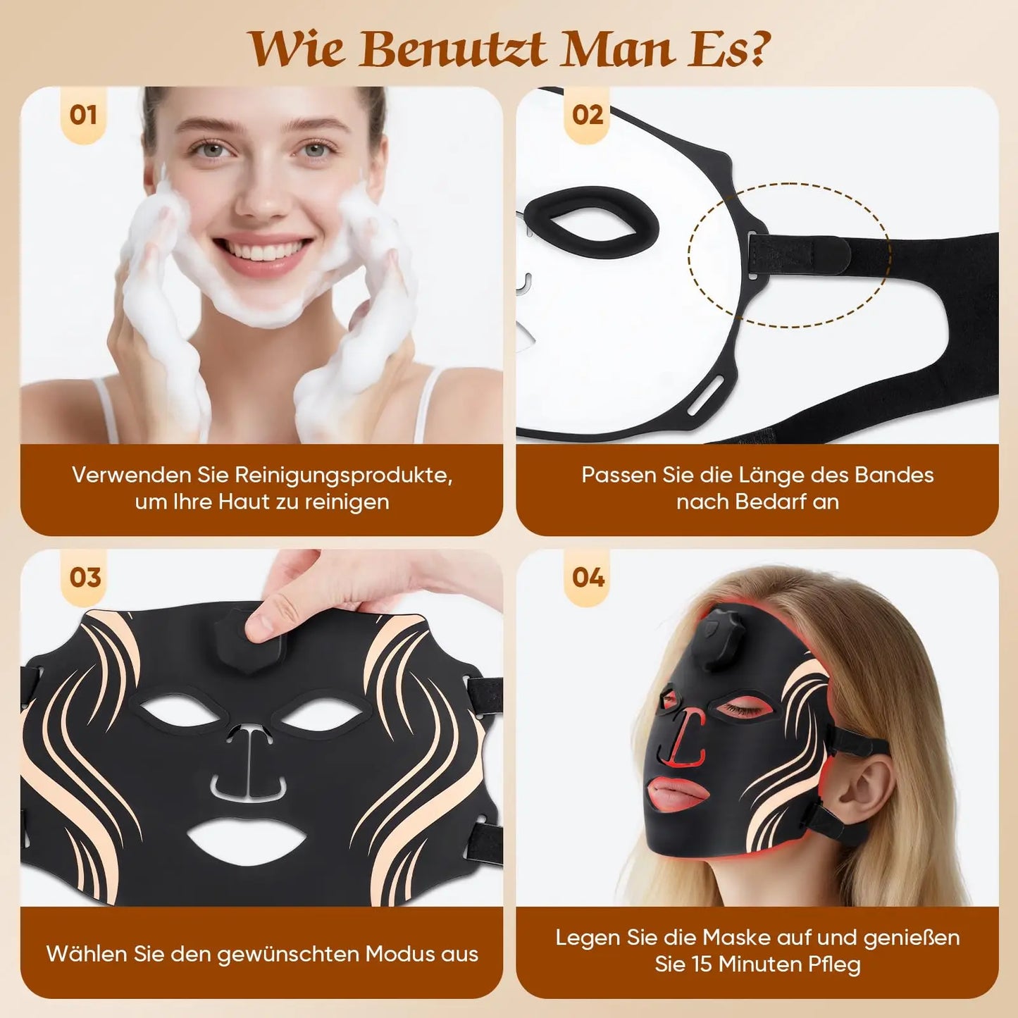 UBilli LED Facial Mask Photon Therapy For Anti Aging And Acne