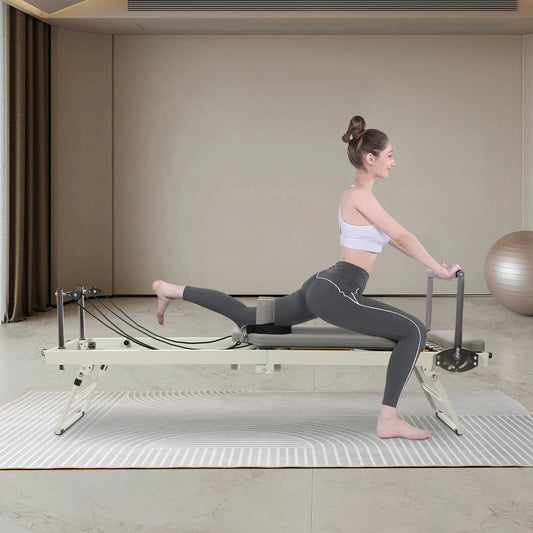 Foldable Pilates Reformer Machine For Home Fitness And Yoga