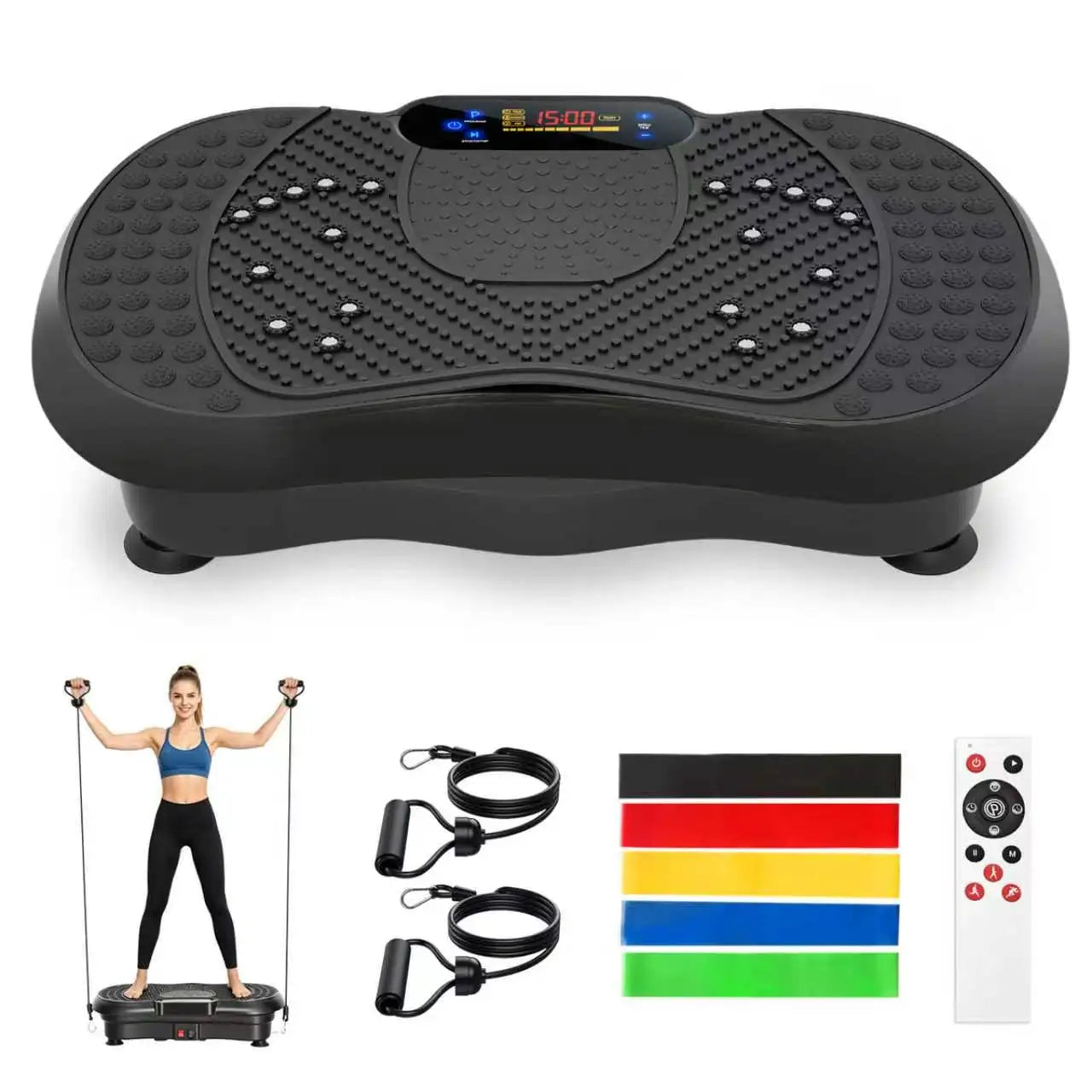 Smart Vibration Plate Exercise Machine With LED Light Strip 200 Speed Levels