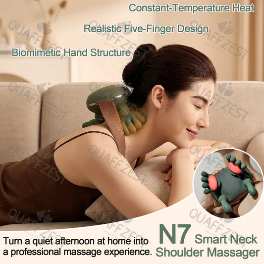 FODRK Bionic Finger Neck And Shoulder Massager With Wireless Kneading