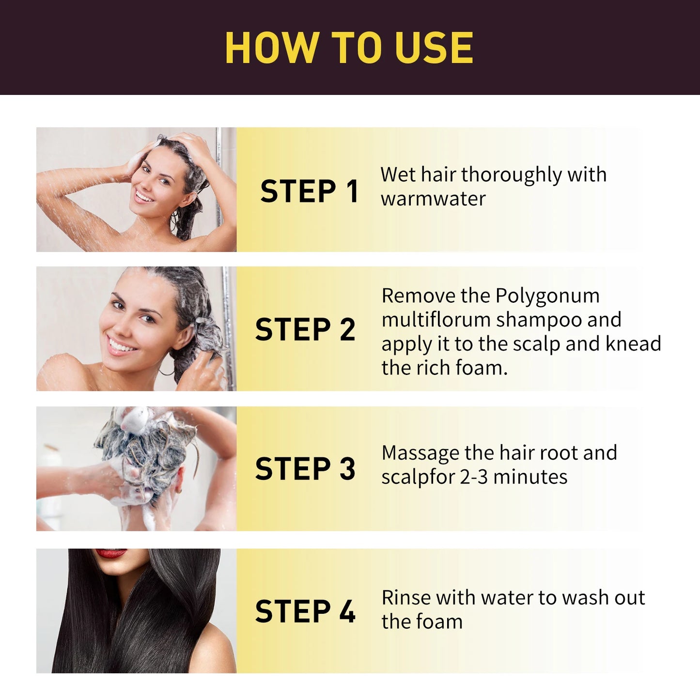 Eelhoe Hair Darkening Shampoo With Polygonum Ginger For Grey Hair