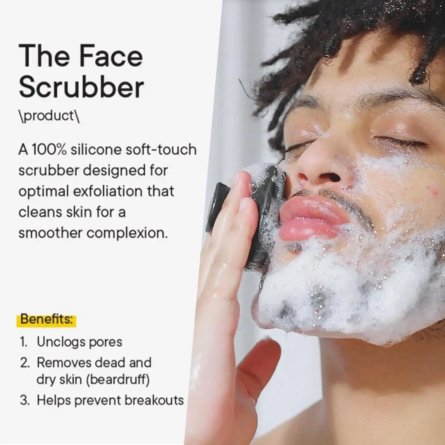 Silicone Face Scrubber for Men Facial Cleansing Brush