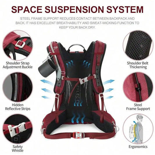 Waterproof Daypack With 3L Hydration Bladder And Rain Cover