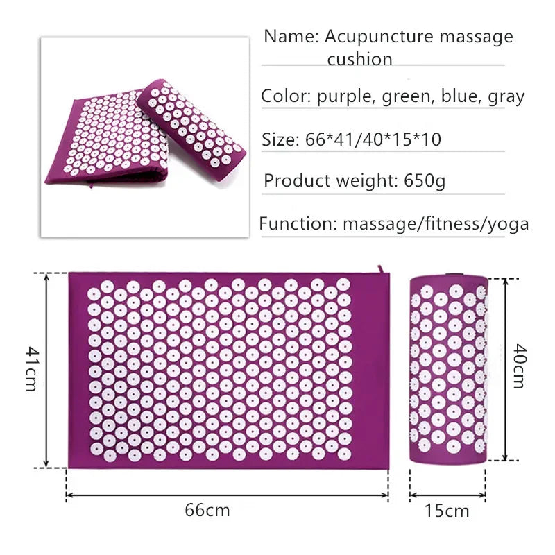 Acupressure Massager Yoga Mat Cushion for Back Pain Relief
