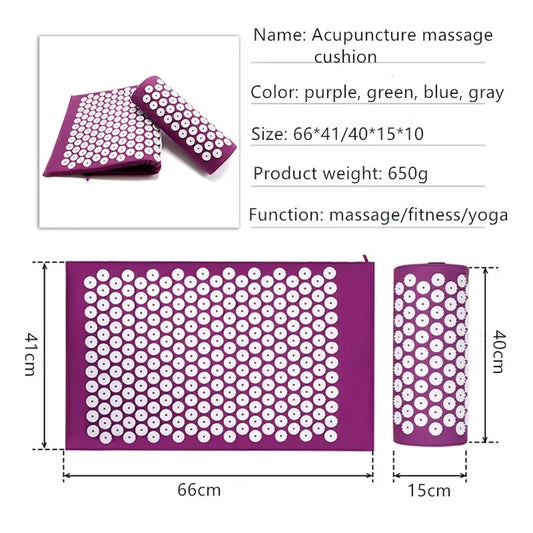 Acupressure Massager Yoga Mat Cushion for Back Pain Relief