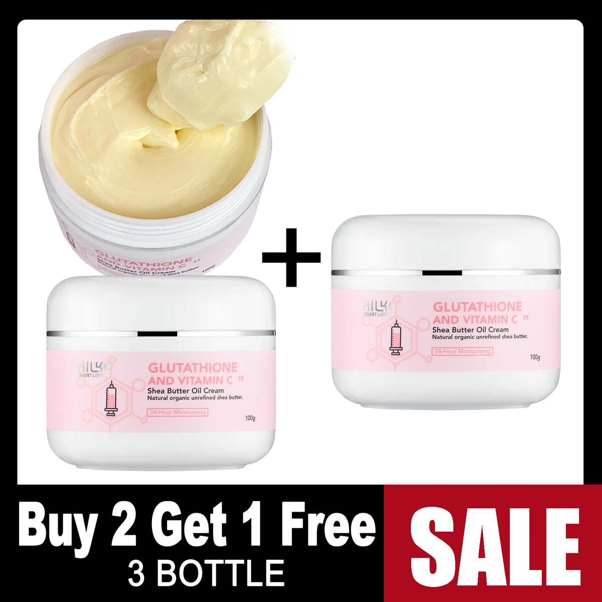 AILKE Glutathione Vitamin C Shea Butter Cream Brightening Moisturizing