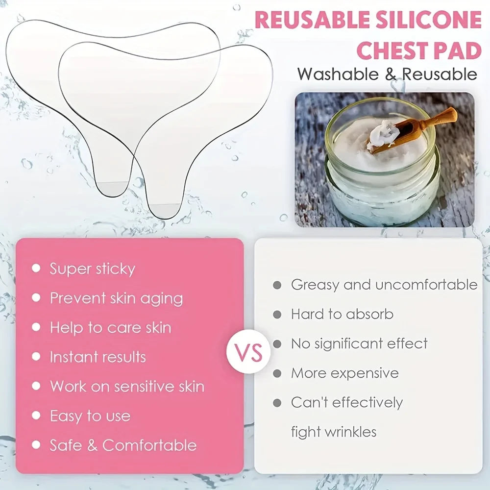 Reusable Silicone Chest Patch for Wrinkle Reduction and Lifting