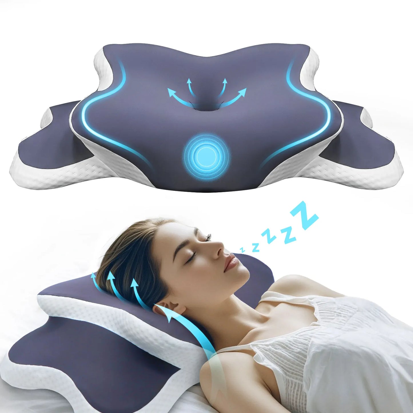 Memory Foam Cervical Pillow For Neck Pain Relief Orthopedic Support