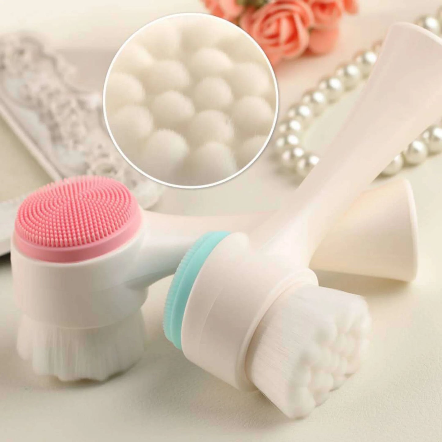 Silicone Facial Brush Double Sided Cleanser For Exfoliation And Pore Care