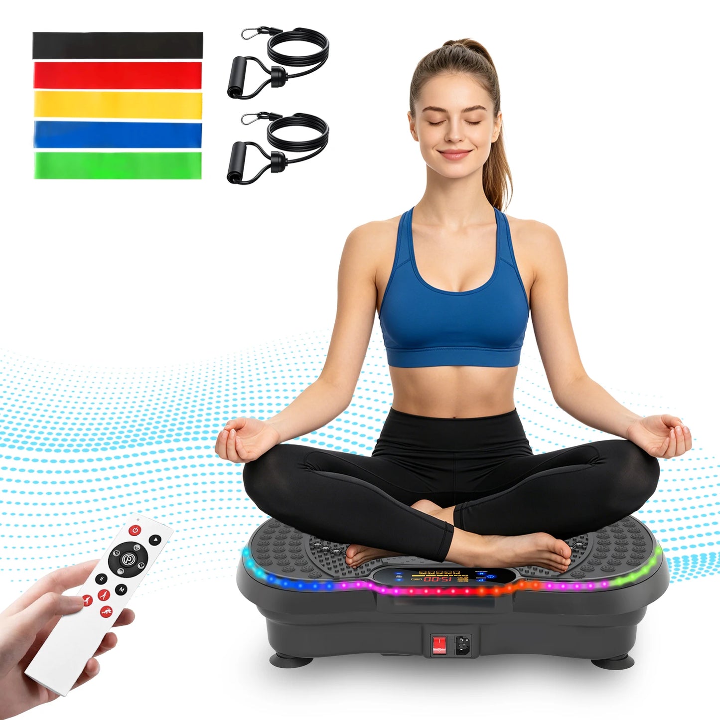 Smart Vibration Plate Exercise Machine With LED Light Strip 200 Speed Levels