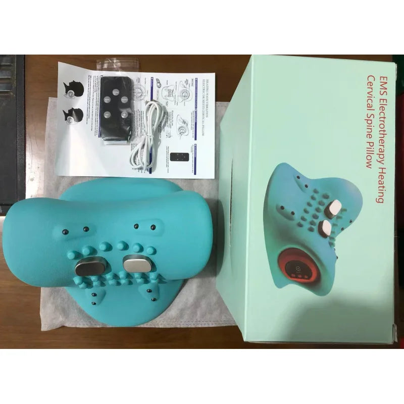 Electric Neck Traction Massager With Vibration Kneading Pillow