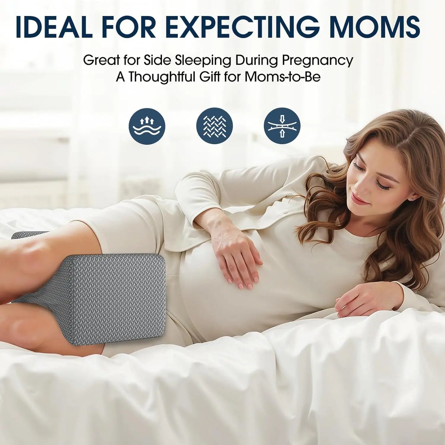 Memory Foam Knee Pillow For Side Sleepers Elevation And Blood Circulation