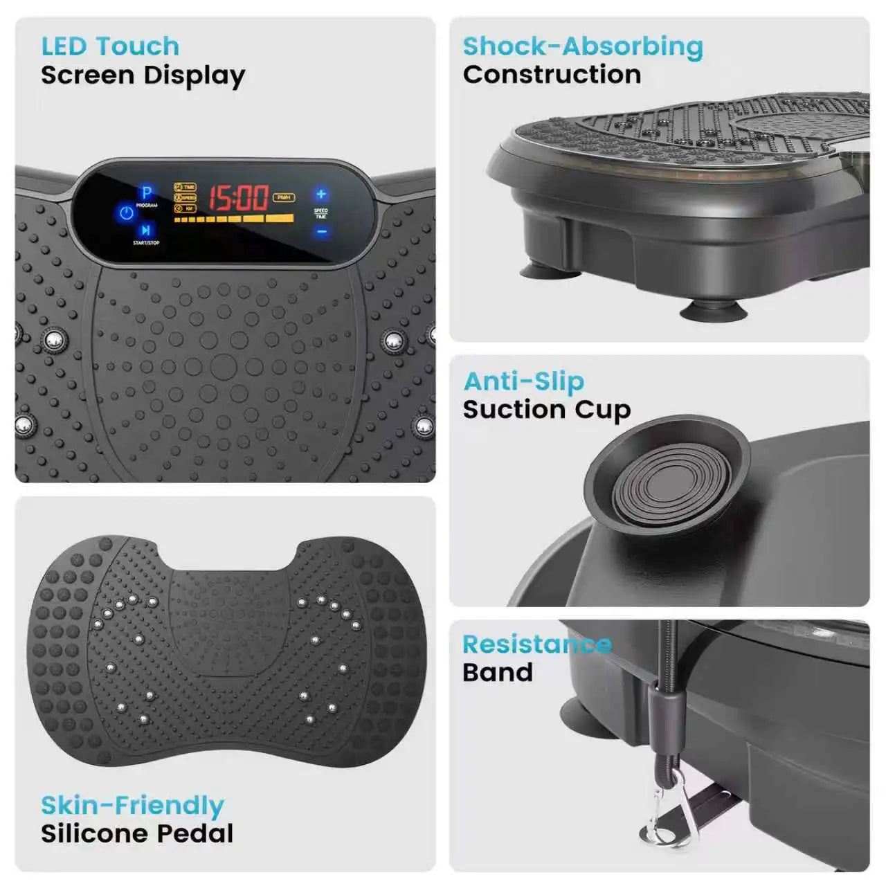 Smart Vibration Plate Exercise Machine With LED Light Strip 200 Speed Levels
