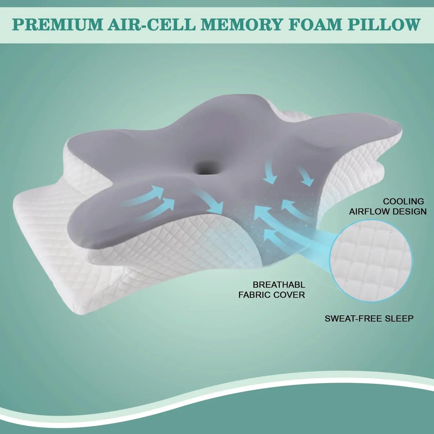 Memory Foam Pillow With Sleeping Mask For Ergonomic Neck And Shoulder