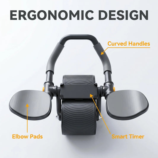 3 In 1 Core Workout Ab Roller With Knee Pad And Phone Holder Timer