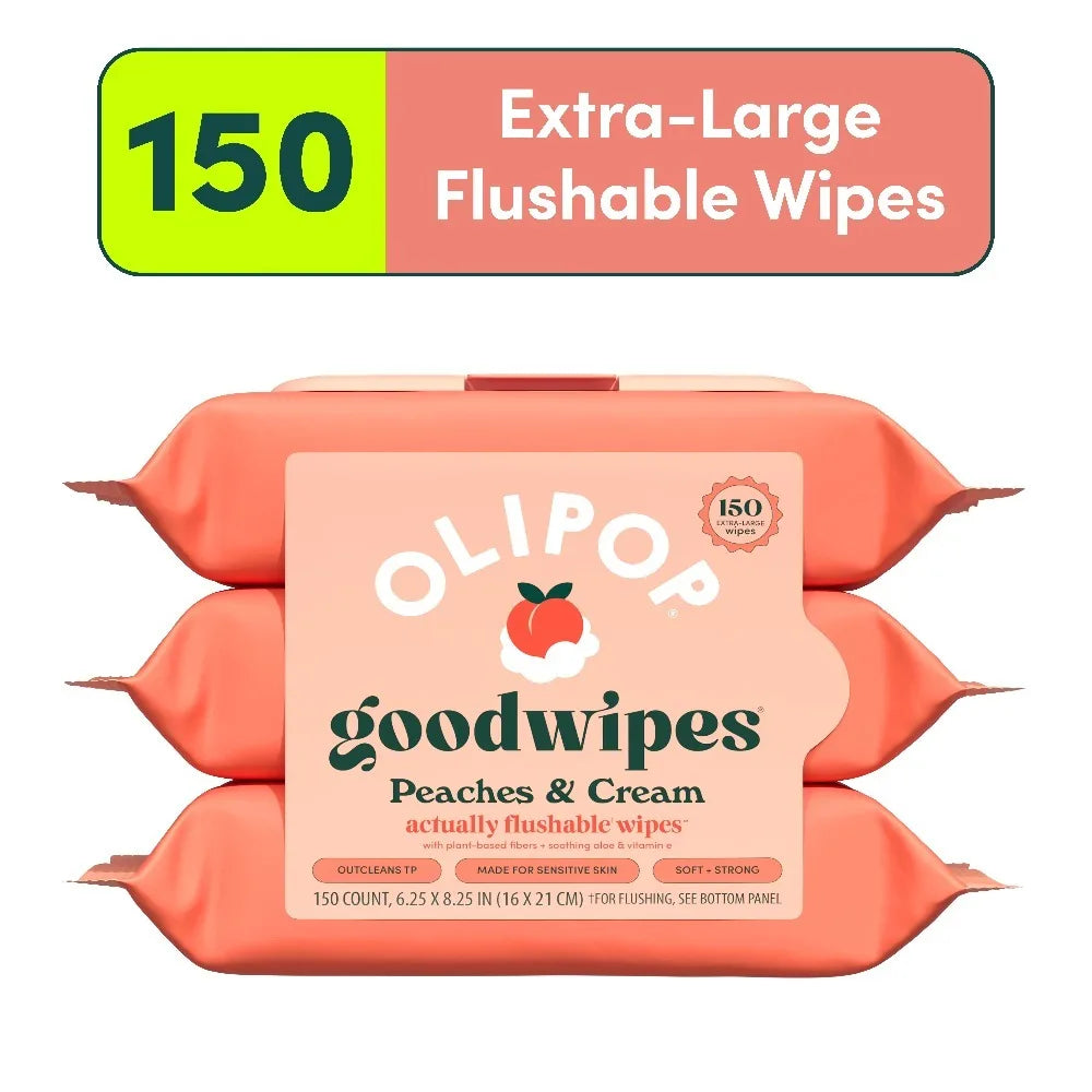 Peaches and Cream Scent Flushable Personal Cleansing Wipes