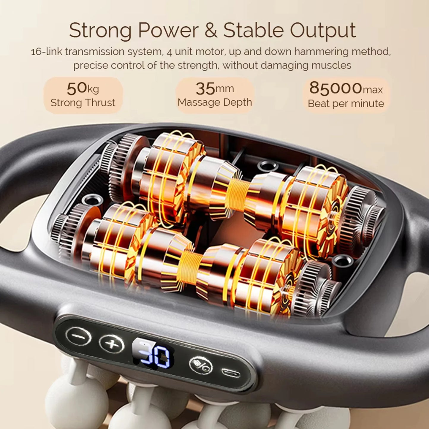 FODRK Massager Gun Set Deep Tissue Muscle Massage Device