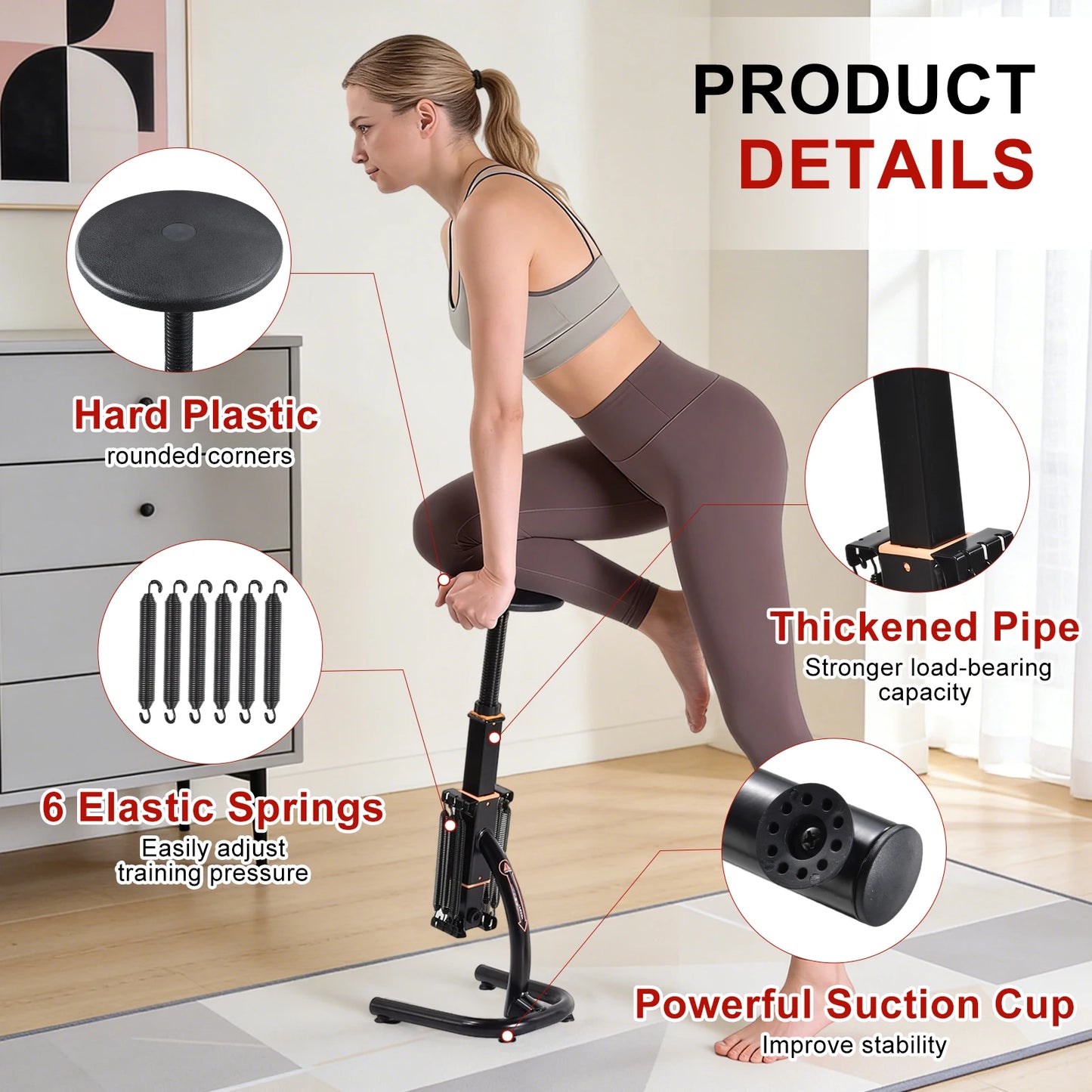 Height Adjustable Glute Trainer Squat Machine for Home Gym