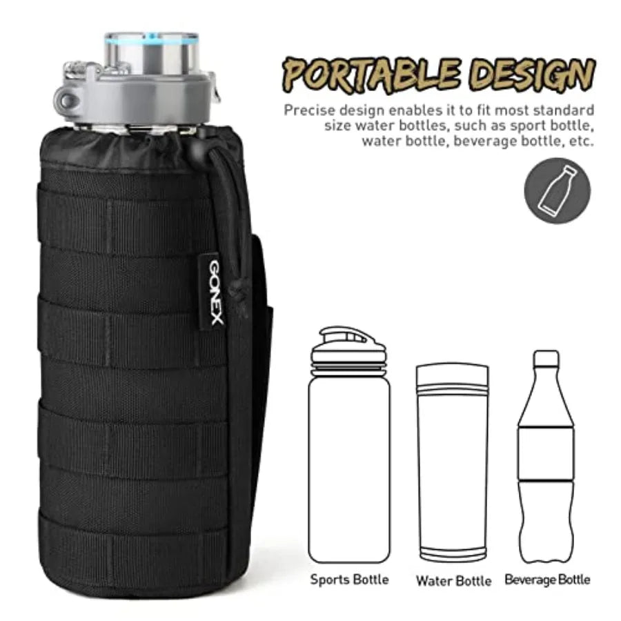 Water Bottle Pouch Tactical Drawstring Open Top Hydration Carrier