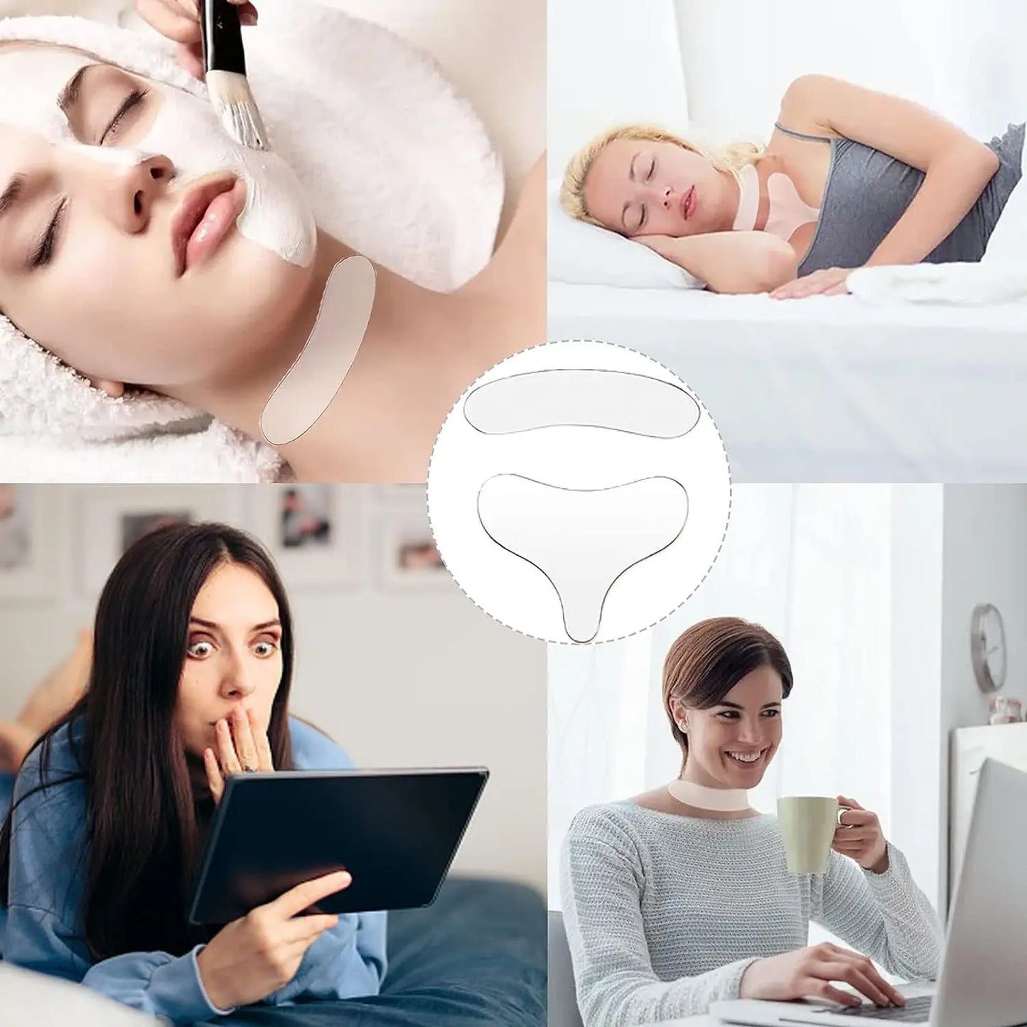 Reusable Silicone Chest Patch for Wrinkle Reduction and Lifting