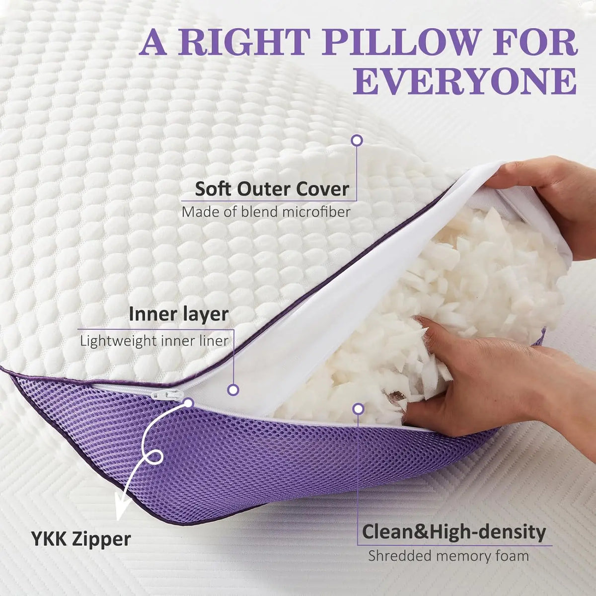 Adjustable Cooling Memory Foam Body Pillow With Washable Cover